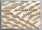 Honda CX500 manual Betriebsanleitung (4245z), Motoren, Handleidingen en Instructieboekjes, Honda