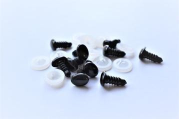 Veiligheidsoogjes, zwart ovaal, diverse maten beschikbaar voor biedingen