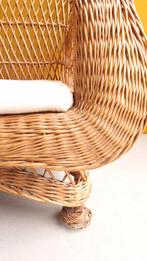 Vintage rotan pauw stoel, fauteuil, Ibiza Boho style, Huis en Inrichting, Ophalen, Gebruikt, Riet of Rotan, Ibiza boho vintage