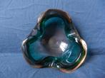 Glazen kom / asbak Sommerso groen + beige Murano Flavio Poli, Antiek en Kunst, Antiek | Glas en Kristal, Ophalen of Verzenden
