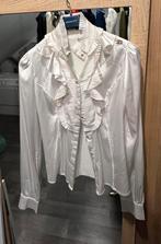 Satijnen witte blouse goldie estelle, Kleding | Dames, Verzenden, Zo goed als nieuw, Maat 34 (XS) of kleiner, Wit