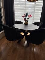 Ronde Mango Houten Eettafel Zwart 110cm, Huis en Inrichting, Tafels | Eettafels, Ophalen, 100 tot 150 cm, Rond, Zo goed als nieuw