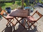 Bistro setje, inklapbaar, Tuin en Terras, Tuinsets en Loungesets, Ophalen, Gebruikt, Overige materialen, 2 zitplaatsen