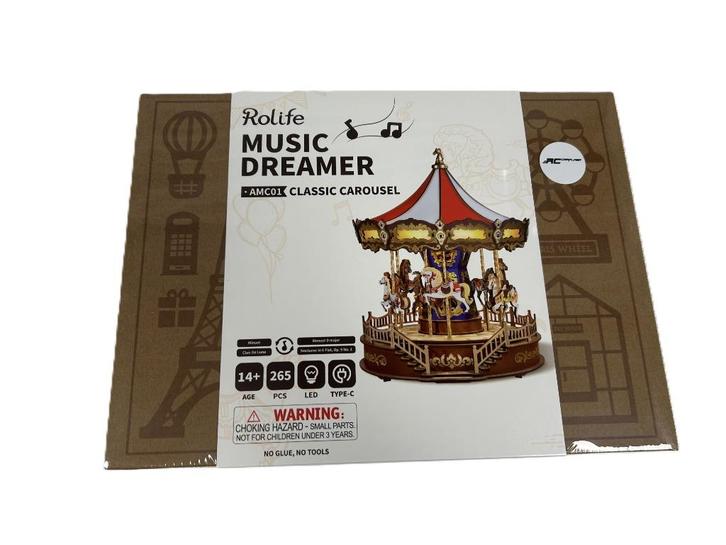 Robotime Classic Carousel, Hobby en Vrije tijd, Knutselen, Zo goed als nieuw, Ophalen of Verzenden