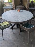 Ronde houten tuintafel, Tuin en Terras, Ophalen, Gebruikt, Rond, Hout