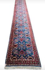 Handmade oosters tapijt loper Floral blue red wol 63x407cm