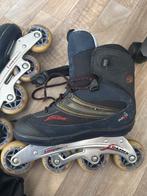 Skeelers met beschermingsset - Maat 40,5 26 cm, Gebruikt, Inline skates 5 wielen, Heren, Ophalen