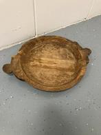 Houten schaal met decoratie er bij, Ophalen, Zo goed als nieuw, Rond, Hout