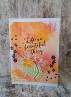 Gestempelde kaart, life is al beautiful thing, verjaardag, Ophalen of Verzenden, Nieuw, Overige thema's