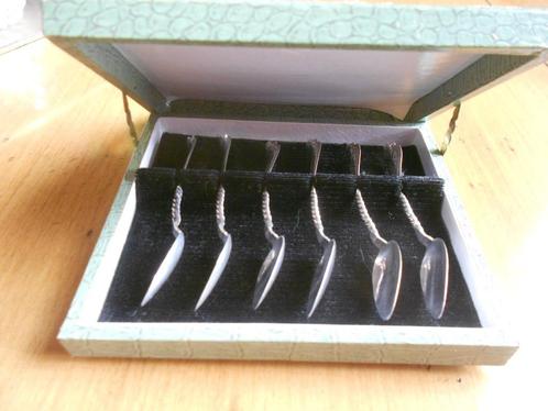 6x zilveren Biedermeier advocaat- mokka lepeltjes, Antiek en Kunst, Antiek | Goud en Zilver, Zilver, Ophalen of Verzenden