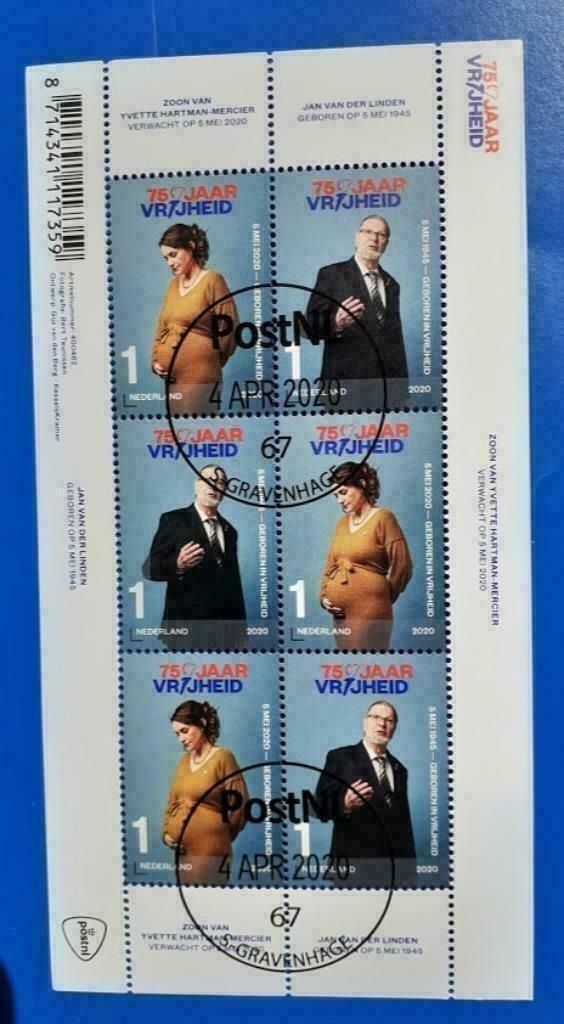 NVPH V3842-43 75 jaar vrijheid (gestempeld postzegelvel), Postzegels en Munten, Postzegels | Nederland, Gestempeld, Na 1940, Verzenden