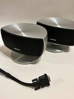 Sony 2 surround speakers zilver, Front, Rear of Stereo speakers, Gebruikt, Ophalen of Verzenden, Sony