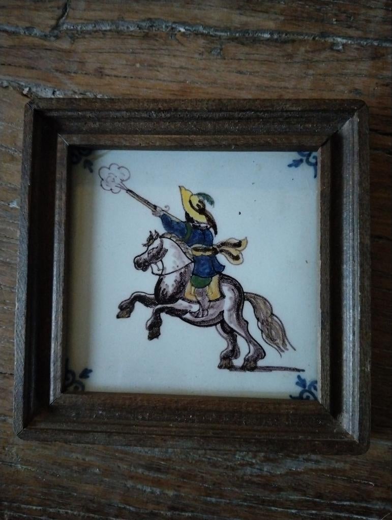 Makkum Tichelaar tegel soldaat ruiter cavalerie, Antiek en Kunst, Antiek | Wandborden en Tegels, Ophalen of Verzenden