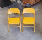Klapstoelen metaal geel Nieuw, Huis en Inrichting, Stoelen, Ophalen, Overige kleuren, Vintage, Nieuw