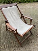 Stoel van hardhout met origineel doek, Antiek en Kunst, Ophalen
