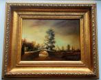 Oude Schilderij op Houten Paneel - Landschap, Antiek en Kunst, Kunst | Schilderijen | Klassiek, Ophalen of Verzenden