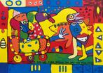 Zeefdruk Simon & Bruno - Incognito, Antiek en Kunst, Kunst | Litho's en Zeefdrukken, Verzenden