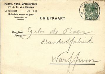 vh J.E. van Buuren, Delfzijl - 03.1932 - briefkaart beschikbaar voor biedingen
