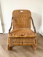 Vintage Zeldzame opvouwbare vintage rotan vissersstoel, Ophalen of Verzenden, Gebruikt