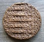 Gesculpteerd Brons Zwaar Bronzen Penning "Zorgdragend Leven", Ophalen of Verzenden, Brons, Nederland