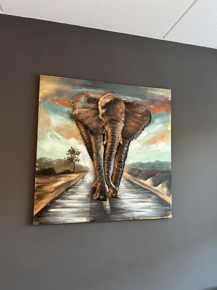 Schilderij metaal 3D, Antiek en Kunst, Kunst | Schilderijen | Abstract, Ophalen