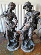 Moreau Frankrijk metaal Herder en Herderin., Ophalen of Verzenden