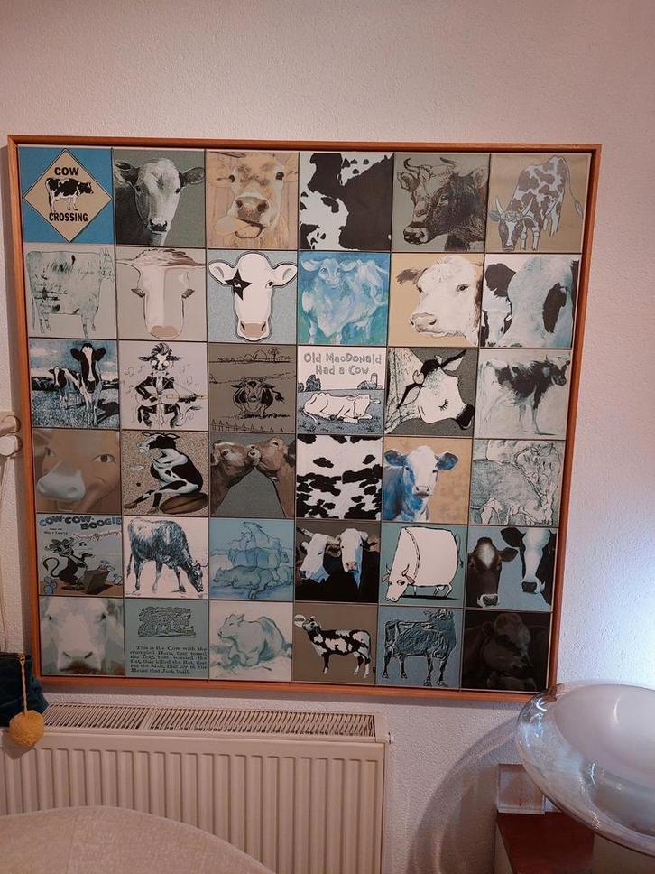 Naomi Art Koeien Schilderij - 100x100, Antiek en Kunst, Kunst | Schilderijen | Klassiek, Ophalen