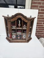 Porseleinen wandkastje incl limogen, Eikenhout, Ophalen of Verzenden, Zo goed als nieuw, 200 cm of meer