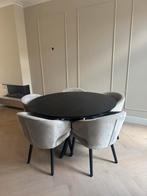 De Bommel massief eiken ronde eettafel 140 met spinpoot, Ophalen, Gebruikt, Vijf personen of meer, 100 tot 150 cm