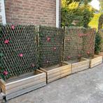 Te Koop Houten Plantenbakken met rek (6 stuks) € 35 per stuk, Gebruikt, 100 cm of meer, Balkon, Ophalen of Verzenden