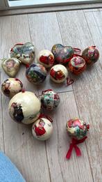 Bijzondere set papier mache kerstballen, Ophalen of Verzenden, Zo goed als nieuw
