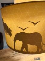 Lampenkap hanglamp geel met safari dieren, Huis en Inrichting, Ophalen of Verzenden, Zo goed als nieuw, Safari, Minder dan 50 cm