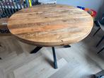 Ronde mango houten eettafel, Huis en Inrichting, Tafels | Eettafels, Ophalen, Gebruikt, Rond, Vier personen