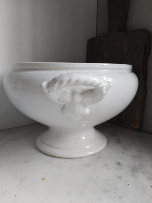 Prachtige grote oude witte soupiere / soepterrine BOCH, Antiek en Kunst, Antiek | Servies los, Verzenden