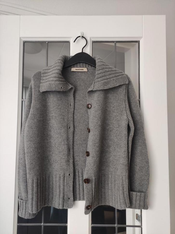 Natan wollen vest met kraag maat M, Kleding | Dames, Truien en Vesten, Gedragen, Maat 38/40 (M), Grijs, Ophalen of Verzenden