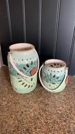 Coco maison 2 stuks sierpotten groen, Ophalen, Steen, Nieuw, Minder dan 50 cm