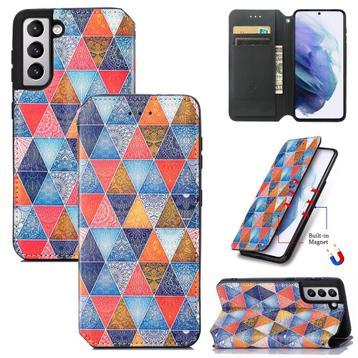 Luxe PU Lederen Wallet Case voor Galaxy S21 5G _ Kleur #3