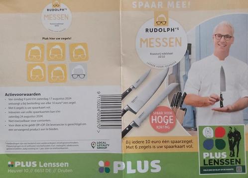 Plus Rudolph's messen, blok, bestekset,kinderbestek., Verzamelen, Supermarktacties, Plus, Ophalen of Verzenden