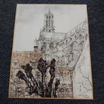 Anton Pieck Prent Utrecht Domtoren, Antiek en Kunst, Ophalen of Verzenden