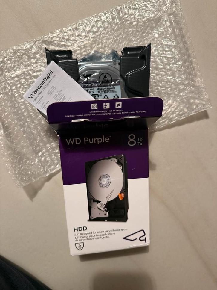 NIEUW WD Purple WD85PURZ 8TB HDD - Bewakingscamera opslag, Computers en Software, Harde schijven, Nieuw, Desktop, Intern, HDD