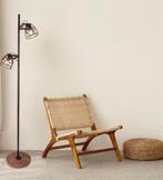 2x CHERICONI VLOERLAMP Aperto. 153cm. Zwart. 2 lichts., Ophalen, Hout, 150 tot 200 cm