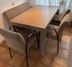 Eettafelset met uitschuifbare eettafel, Ophalen, 50 tot 100 cm, Vijf personen of meer, Rechthoekig