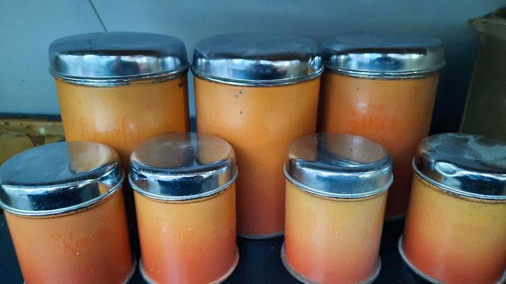 Vintage voorraadbussen, Antiek en Kunst, Antiek | Emaille, Ophalen