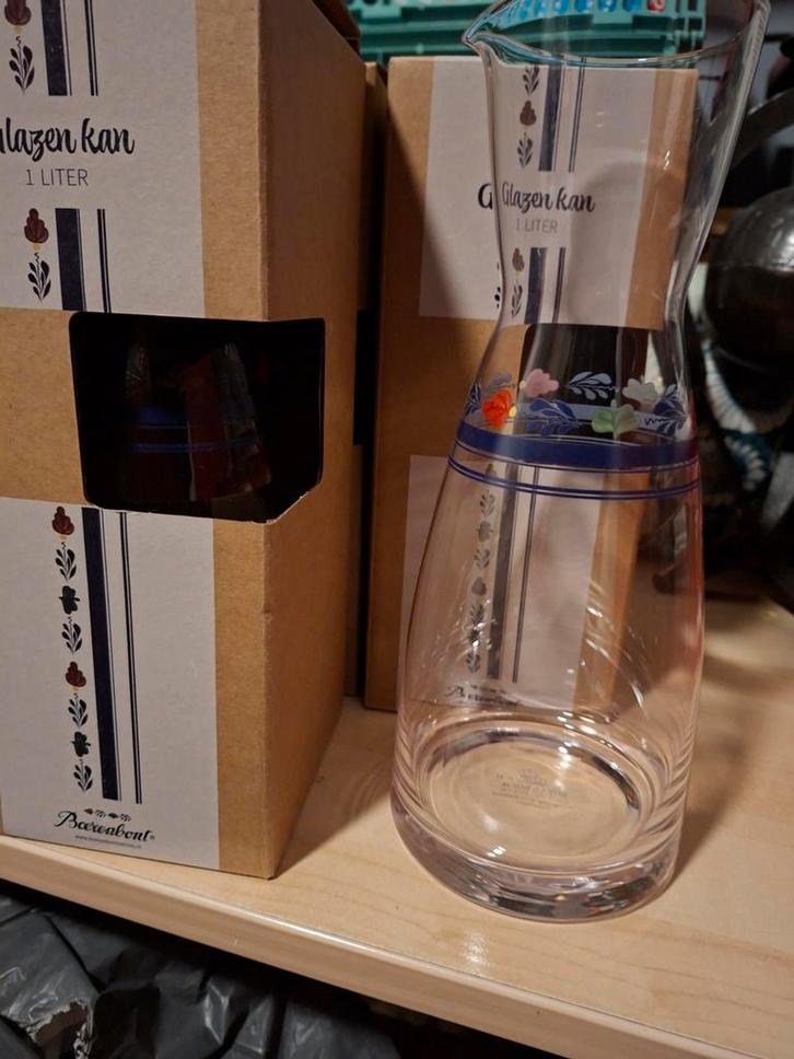 Boerenbont Glazen Kan - 1 Liter - Nieuw in Doos, Huis en Inrichting, Keuken | Keukenbenodigdheden, Nieuw, Ophalen of Verzenden