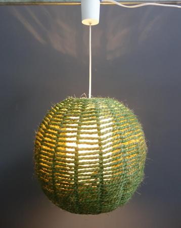 70 jaren lamp hang bol gewikkeld met groen dik sisal touw beschikbaar voor biedingen