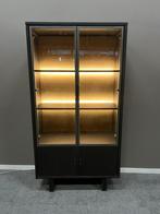 Vitrinekast Ebony nu voor €1299,-, 200 cm of meer, Glas, Nieuw, Ophalen of Verzenden