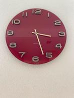 Karlsson wandklok wijn rood, Ophalen of Verzenden, Zo goed als nieuw, Wandklok