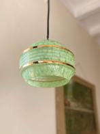 Vintage art-deco clichy glazen hanglamp jaren 30, Gebruikt, Glas, Minder dan 50 cm, Verzenden