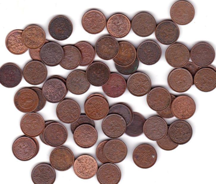 HALVE CENTEN DIVERS JAREN meer dan 50 STUKS, Postzegels en Munten, Munten | Nederland, Overige waardes, Koningin Wilhelmina, Verzenden