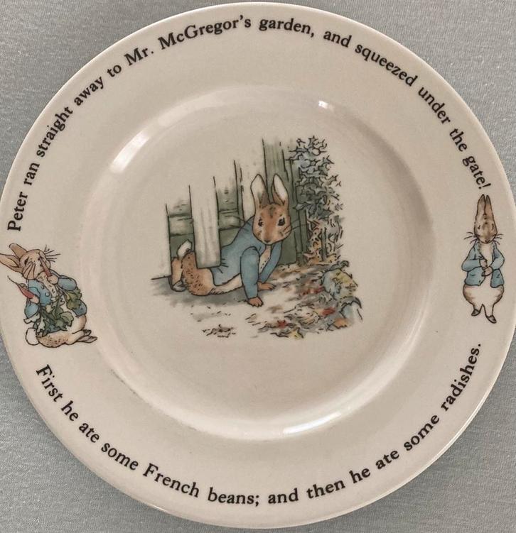 Wedgwood Peter Rabbit Servies Bordje en Schaaltje PPSTK., Antiek en Kunst, Curiosa en Brocante, Verzenden